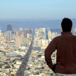 Kevin look at San Francisco from Twin Peaks
