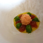 Restaurant Noma: Stone crab gel made from seaweed and beach mustard and a gel from sorrel - Kevin Longa - kevinlonga.com