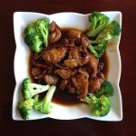 Orange Veggie Chicken: deep fried homemade shiitake-mushroom-chicken in orange sauce - Kevin Longa - kevinlonga.com